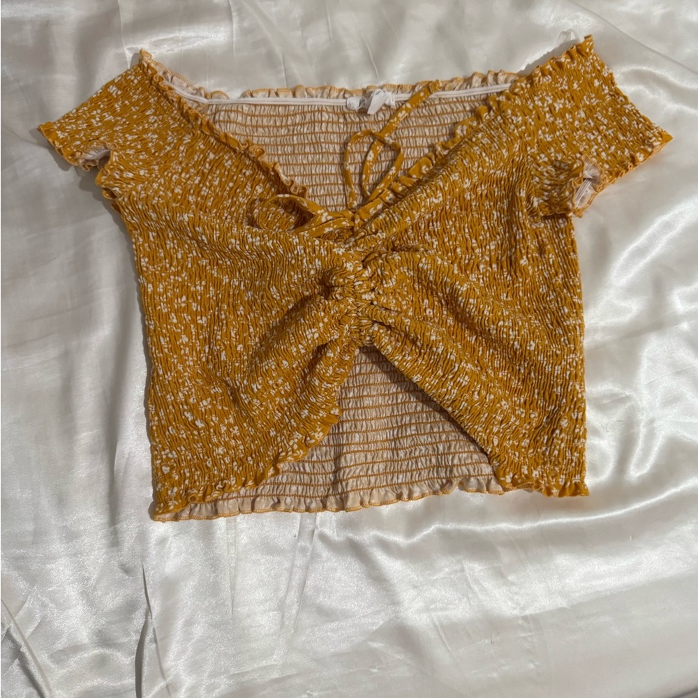 Yellow Floral Crop Top